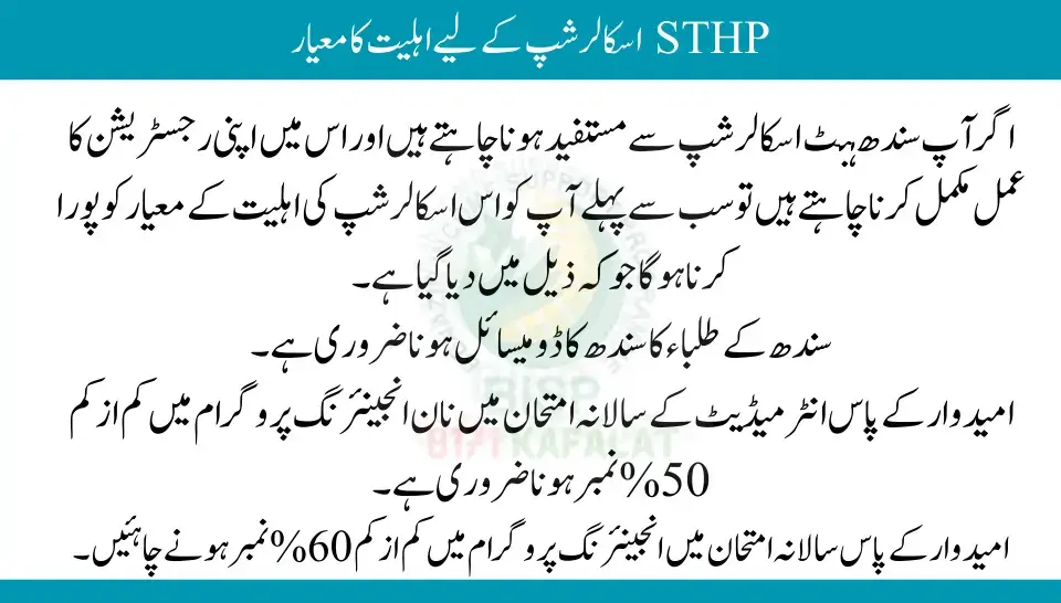 Sindh Talent Hunt Scholarship SIBA 2024